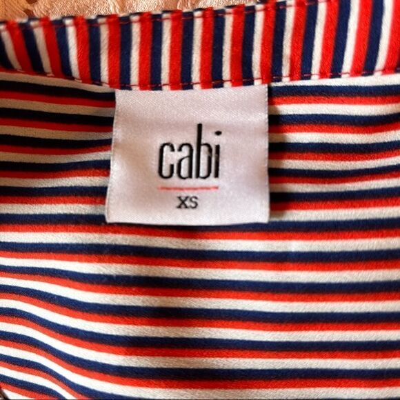 CAbi Womens Size XS Style 5335 Franklin Patriot Stripe Blouse Tunic Popover - Picture 5 of 8